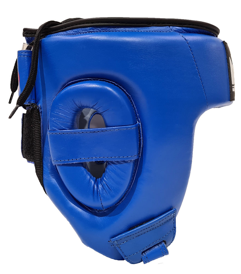 Morgan V2 Platinum Leather Head Gear - Blue