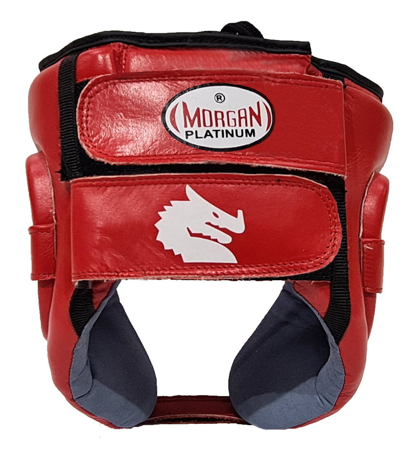 Morgan V2 Platinum Leather Head Gear - Red