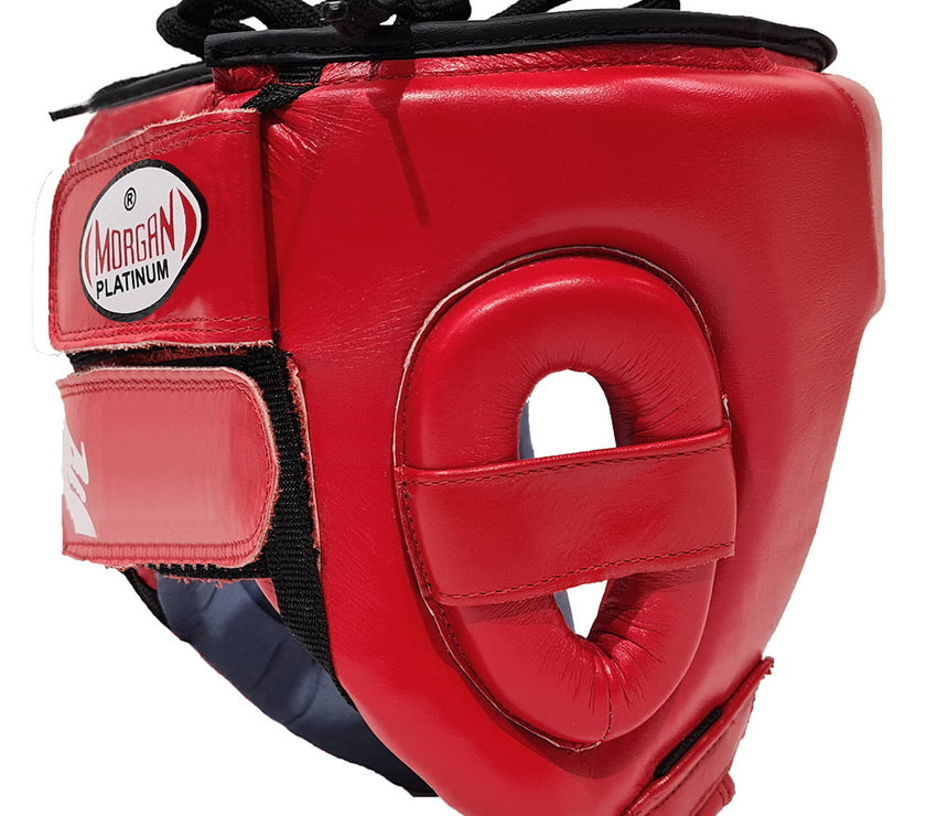 Morgan V2 Platinum Leather Head Gear - Red