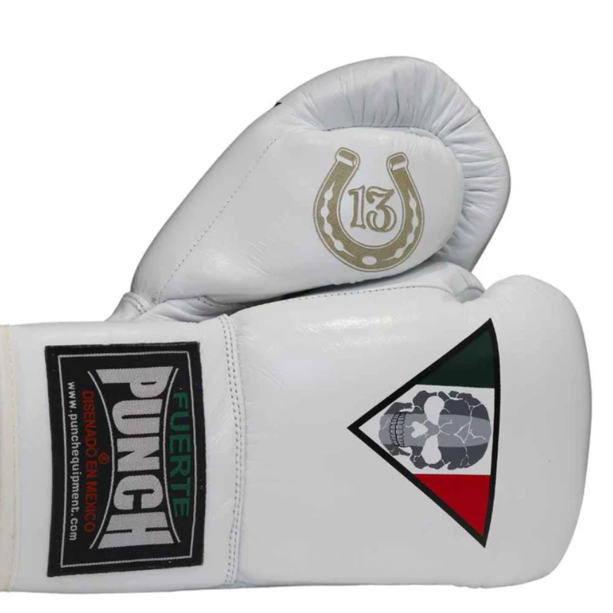 Punch BOXING GLOVES - Mexican™ LUCKY 13 -  WHITE