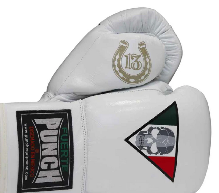 Punch BOXING GLOVES - Mexican™ LUCKY 13 -  WHITE