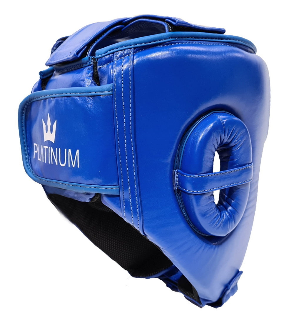 Morgan Platinum Leather Head Gear - Blue