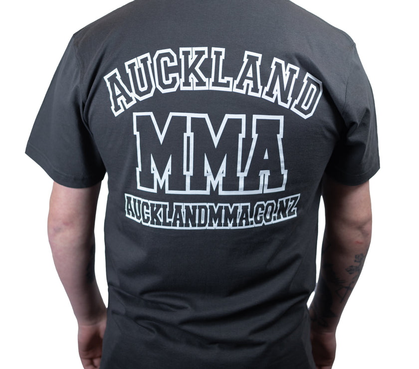 Auckland MMA New Logo Premium Cotton T Shirt - Charcoal