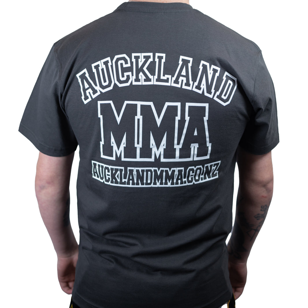 Auckland MMA New Logo Premium Cotton T Shirt - Charcoal