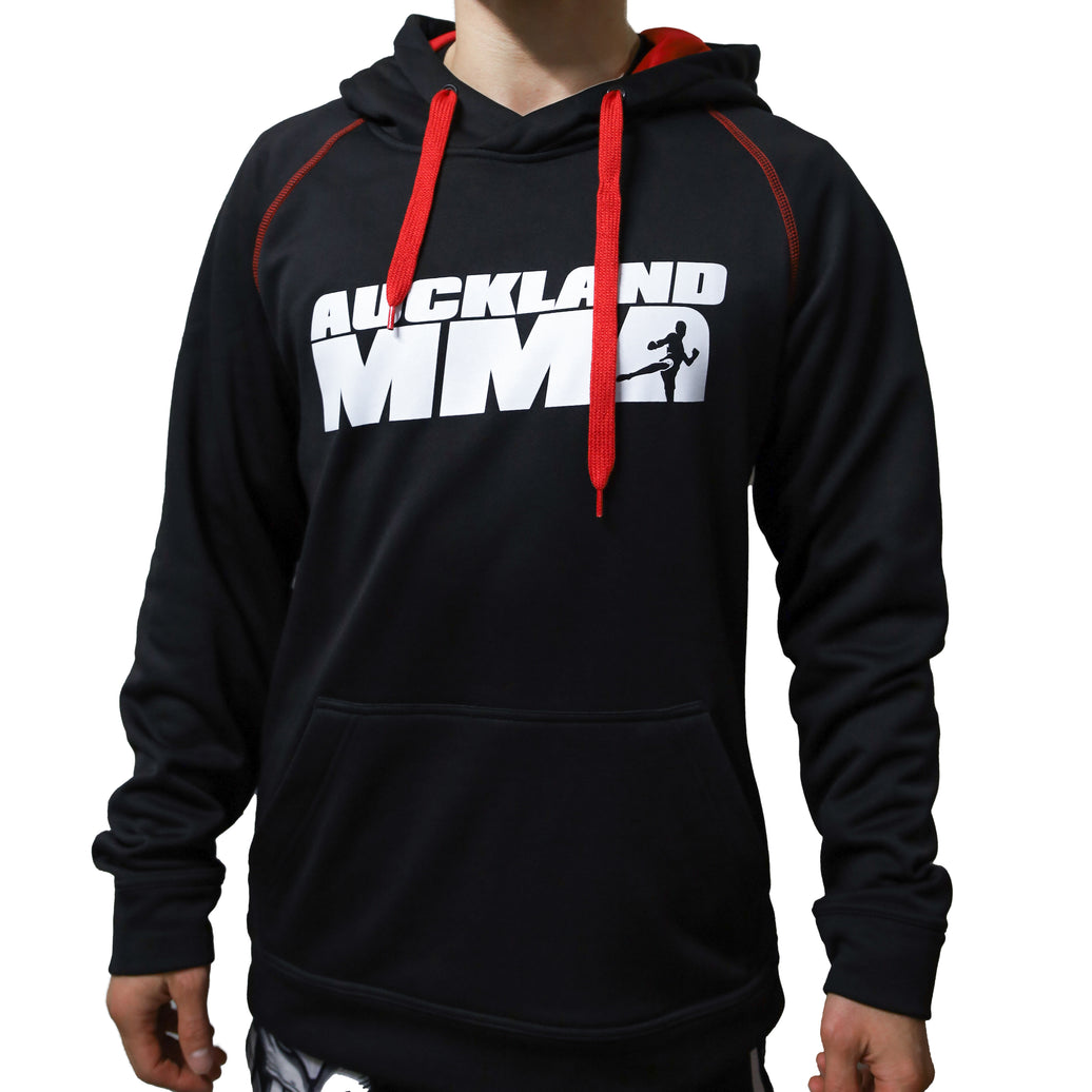 XTH Performance Hoodie - Auckland MMA - Black with Red Trim