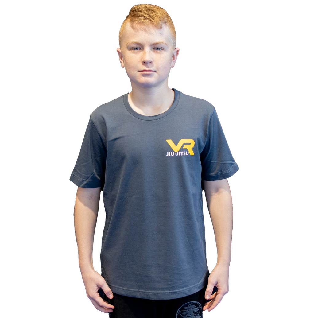 Kids Size - VR Jiu Jitsu Premium Cotton T Shirt - Dark Grey
