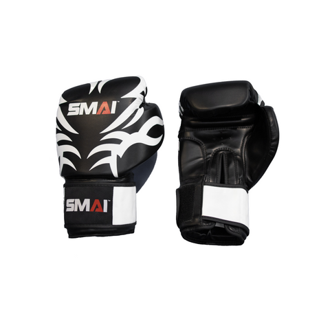 SMAI Boxing Gloves - Black Tribal 16 Oz